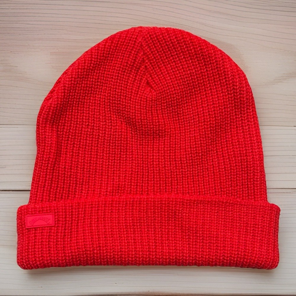 Bright Red Billabong Roamer Beanie Hat New - 2020 Rare Find Winter Ski Snow Cap